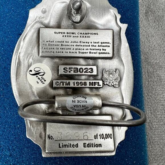 Vintage Denver Broncos Super‎ Bowl Back to Back Champions Belt Buckle - Picture 6 of 7
